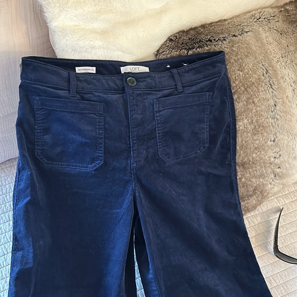 LOFT Navy Wide Leg Corduroy Pants - Picture 4 of 13